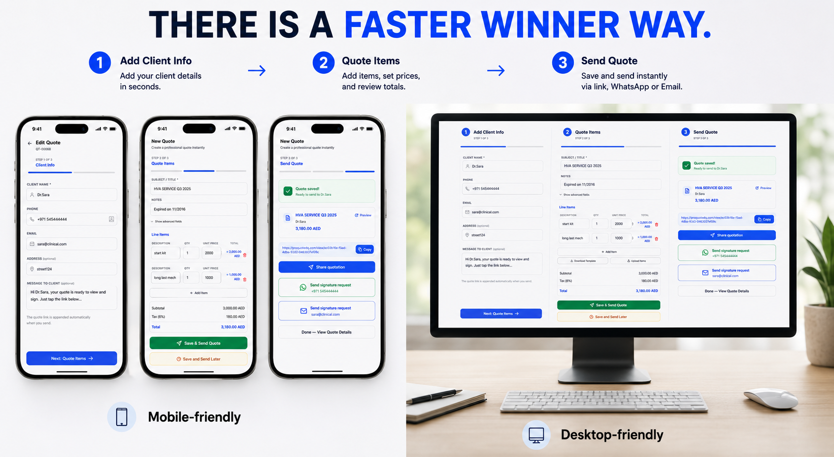 Pro Quote mobile and desktop preview